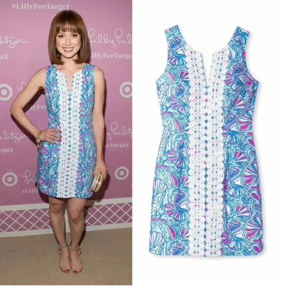 Lilly Pulitzer "My Fans" sleeveless shift mini dress for Target collection sz 4